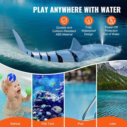 VEVOR Remote Control Shark Toy 2.4 Ghz High Speed RC Boat for Kids Adults Gift